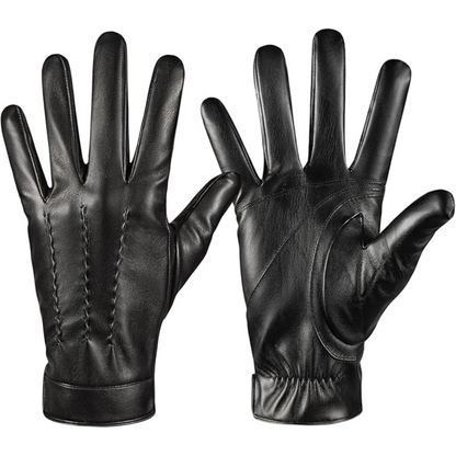 Touchscreen Gloves Leather Cashmere-Lined