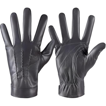 Touchscreen Gloves Leather Cashmere-Lined