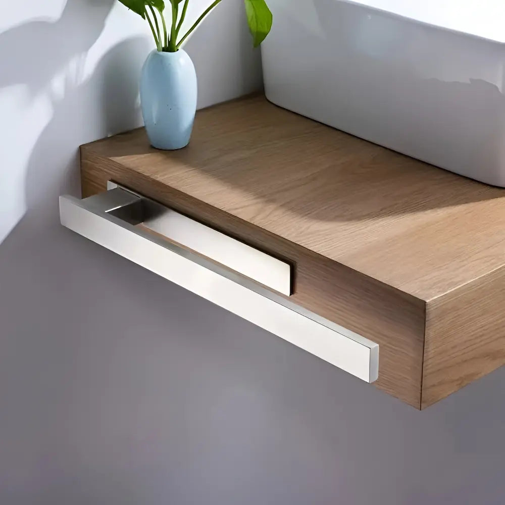 Towel Holder Adhesive No-Drill Brushed Stainless Space-Saving