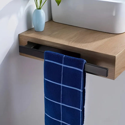 Towel Holder Adhesive No-Drill Brushed Stainless Space-Saving