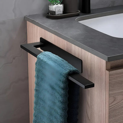 Towel Holder Adhesive No-Drill Brushed Stainless Space-Saving