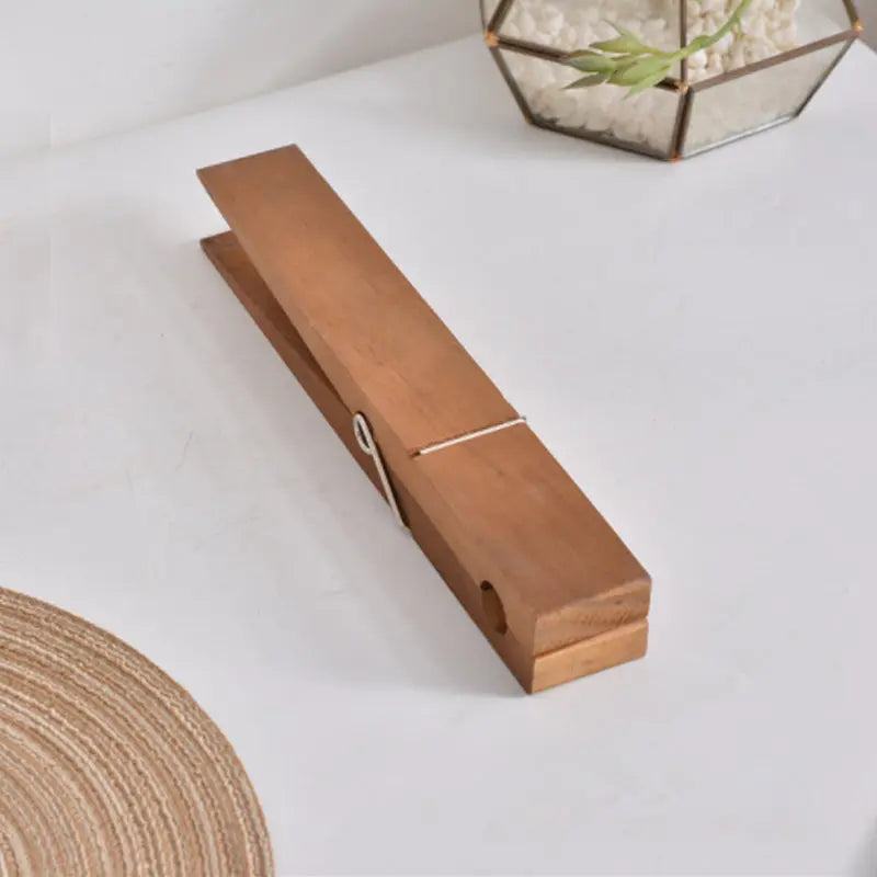 Towel Holder No Drill Self-Adhesive Wood Spring Clip