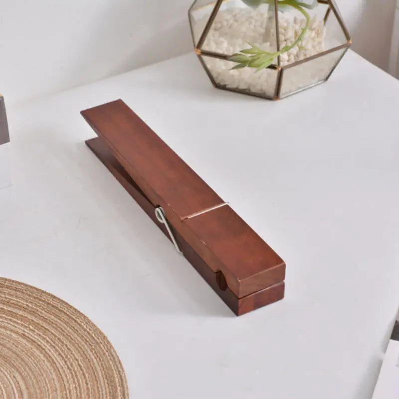 Towel Holder No Drill Self-Adhesive Wood Spring Clip