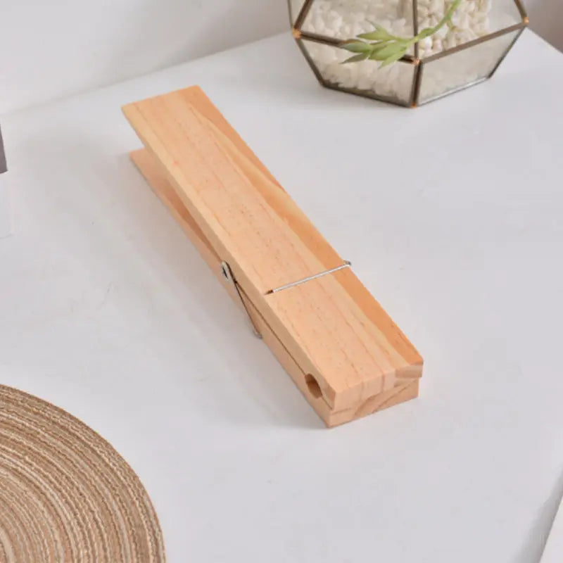 Towel Holder No Drill Self-Adhesive Wood Spring Clip