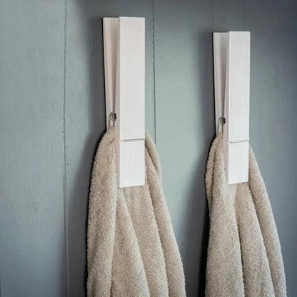 Towel Holder No Drill Self-Adhesive Wood Spring Clip