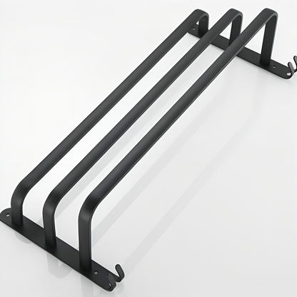Towel Rack Anodized Aluminum No Drill Mount With Hooks