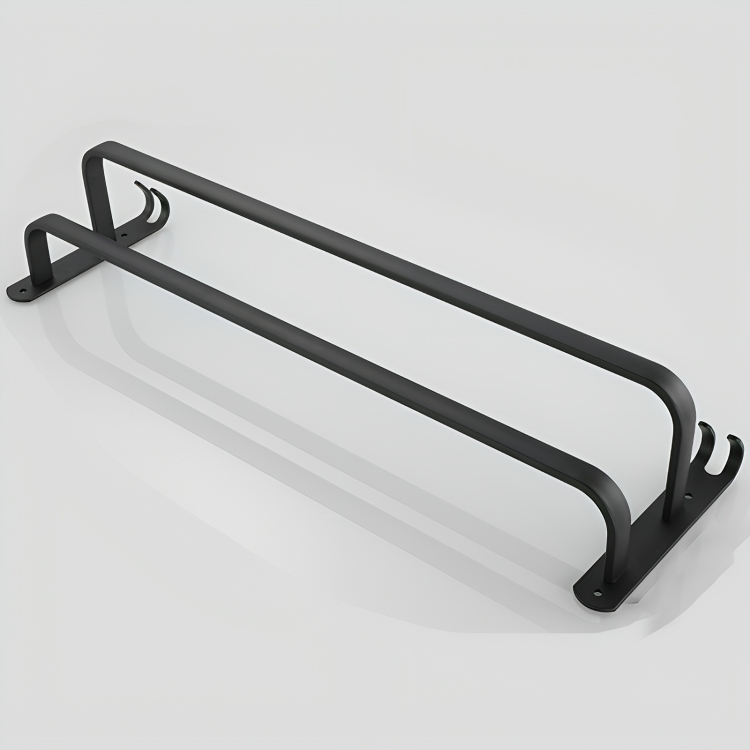 Towel Rack Anodized Aluminum No Drill Mount With Hooks