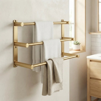 Towel Rack Wall-Mounted Stainless Steel 3 Bars