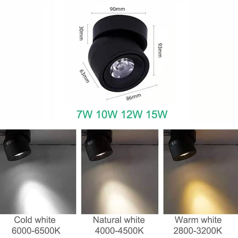 Track Spotlight Dimmable 340 Degree Rotation Selectable Color Temp