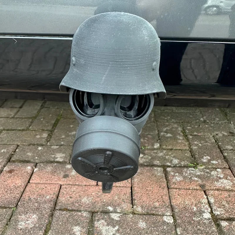 Trailer Hitch Cover Military Helmet Gas Mask Weatherproof PLA