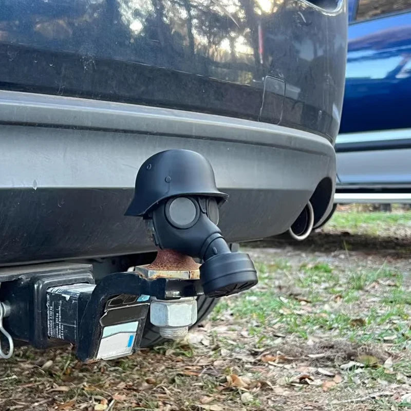 Trailer Hitch Cover Military Helmet Gas Mask Weatherproof PLA