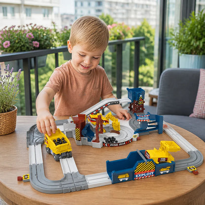 Train Set Motorized Electric With Construction Vehicles