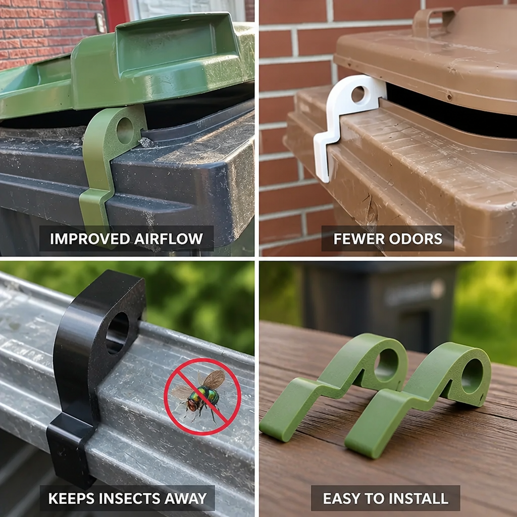 Trash Can Vent Clips Improved Airflow Set of 2