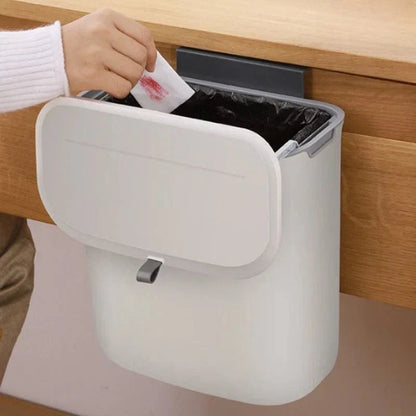 Trash Can Wall-Mounted Swing Lid Removable Bin