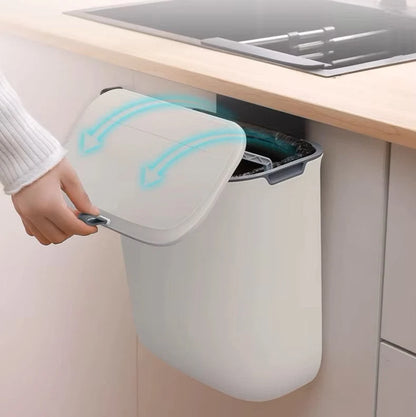 Trash Can Wall-Mounted Swing Lid Removable Bin