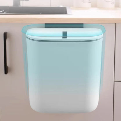 Trash Can Wall-Mounted Swing Lid Removable Bin