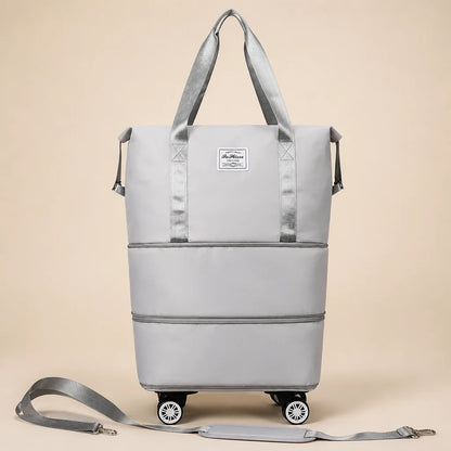 Travel Duffel Bag Wet Dry Compartment Removable Wheels
