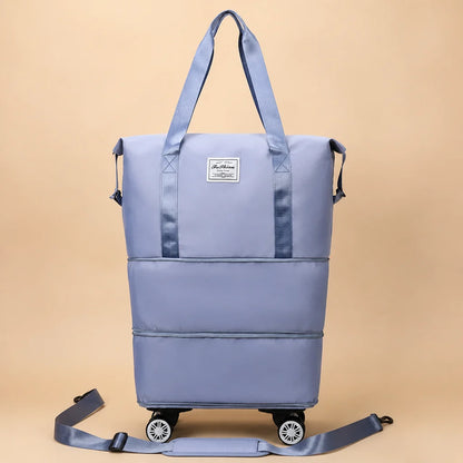Travel Duffel Bag Wet Dry Compartment Removable Wheels