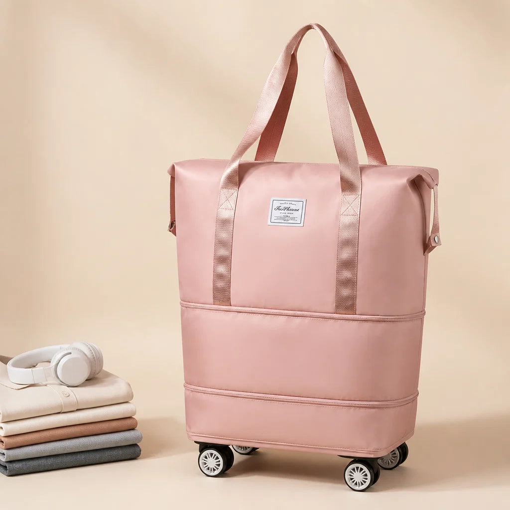 Travel Duffel Bag Wet Dry Compartment Removable Wheels