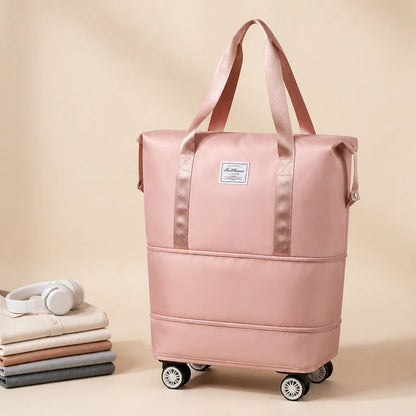 Travel Duffel Bag Wet Dry Compartment Removable Wheels