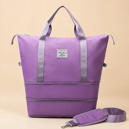 Travel Duffel Bag Wet Dry Compartment Removable Wheels