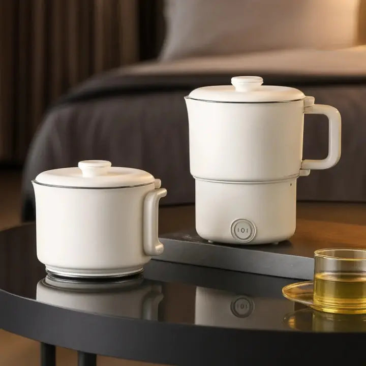 Travel Electric Kettle Foldable Double-Walled Stainless Steel 800ml