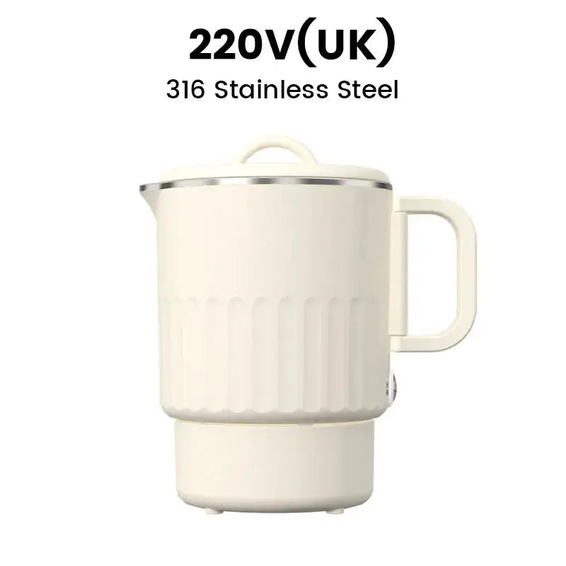 Travel Electric Kettle Foldable Double-Walled Stainless Steel 800ml