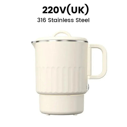 Travel Electric Kettle Foldable Double-Walled Stainless Steel 800ml