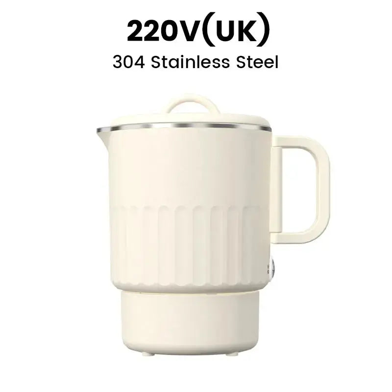 Travel Electric Kettle Foldable Double-Walled Stainless Steel 800ml