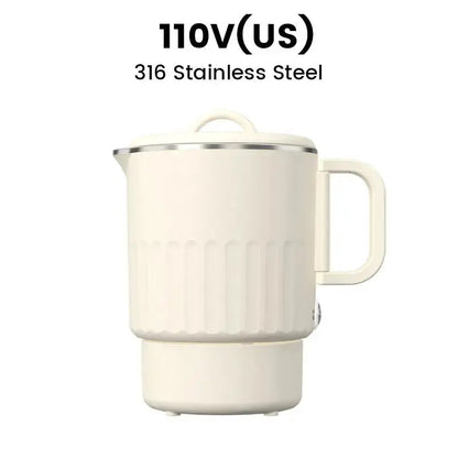 Travel Electric Kettle Foldable Double-Walled Stainless Steel 800ml