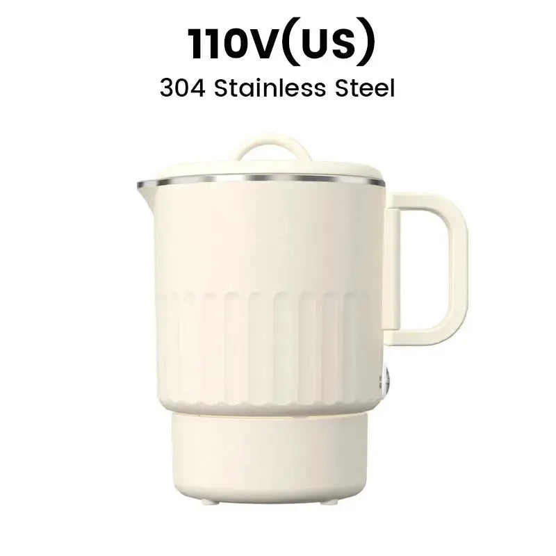 Travel Electric Kettle Foldable Double-Walled Stainless Steel 800ml