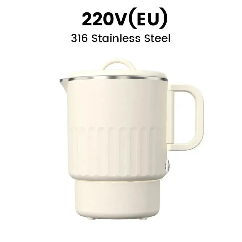 Travel Electric Kettle Foldable Double-Walled Stainless Steel 800ml