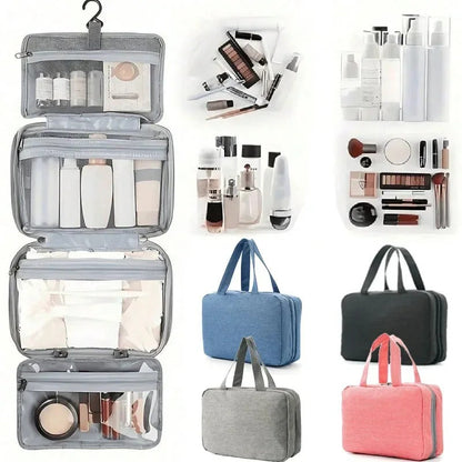Travel Hanging Toiletry Bag Waterproof Polyester Four Compartments