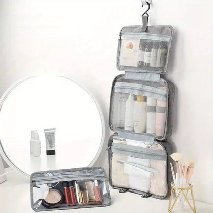 Travel Hanging Toiletry Bag Waterproof Polyester Four Compartments
