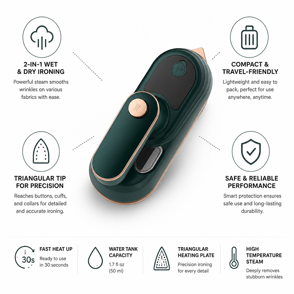 Travel Iron Steam & Dry Triangular Tip