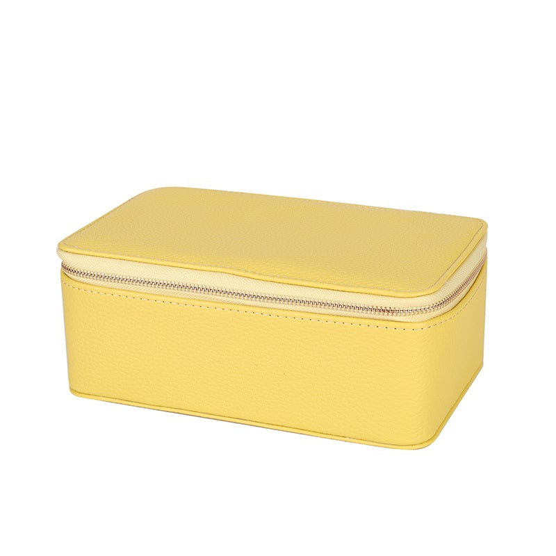 Travel Jewelry Case 12 Clear Zipper Compartments Faux Leather