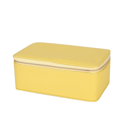 Travel Jewelry Case 12 Clear Zipper Compartments Faux Leather