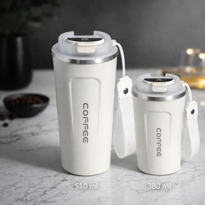Travel Mug Digital Temp Lid Leak-Proof Vacuum-Insulated