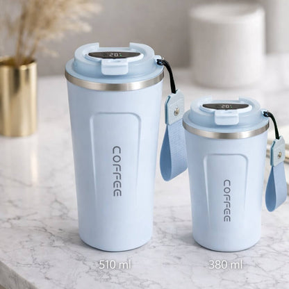 Travel Mug Digital Temp Lid Leak-Proof Vacuum-Insulated