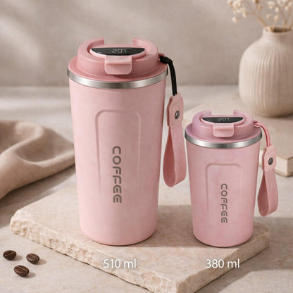 Travel Mug Digital Temp Lid Leak-Proof Vacuum-Insulated