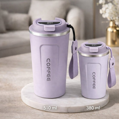 Travel Mug Digital Temp Lid Leak-Proof Vacuum-Insulated