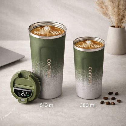 Travel Mug Digital Temp Lid Leak-Proof Vacuum-Insulated