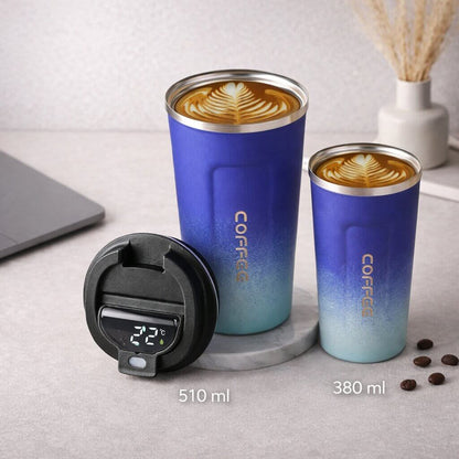 Travel Mug Digital Temp Lid Leak-Proof Vacuum-Insulated