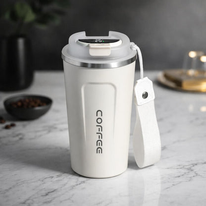 Travel Mug Digital Temp Lid Leak-Proof Vacuum-Insulated