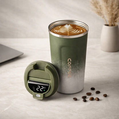 Travel Mug Digital Temp Lid Leak-Proof Vacuum-Insulated