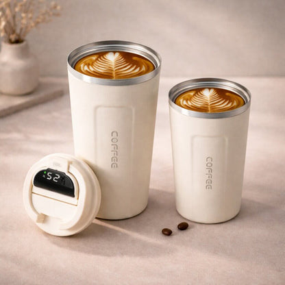 Travel Mug Digital Temp Lid Leak-Proof Vacuum-Insulated