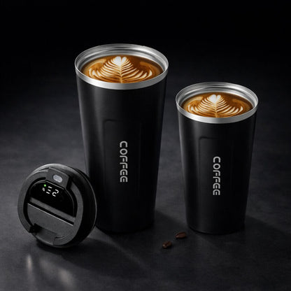 Travel Mug Digital Temp Lid Leak-Proof Vacuum-Insulated