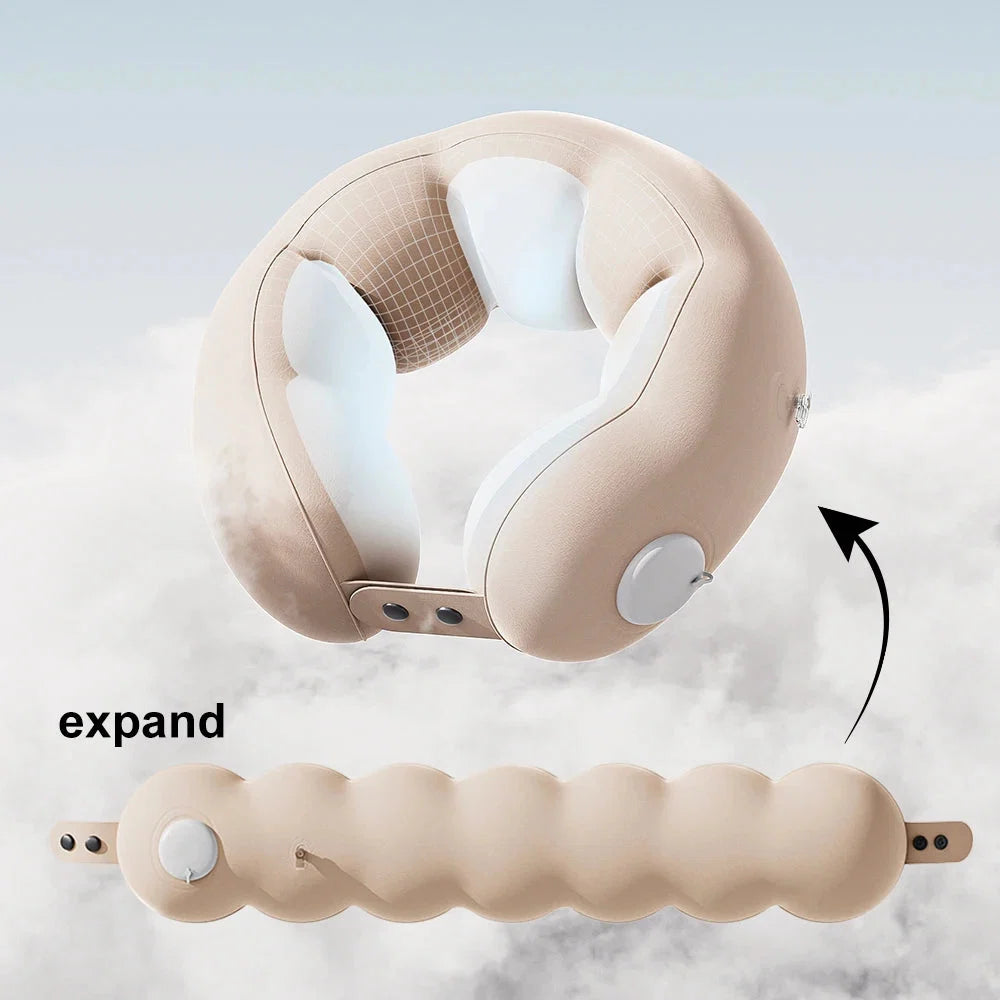 Travel Neck Pillow Built-In Pump & Adjustable Firmness