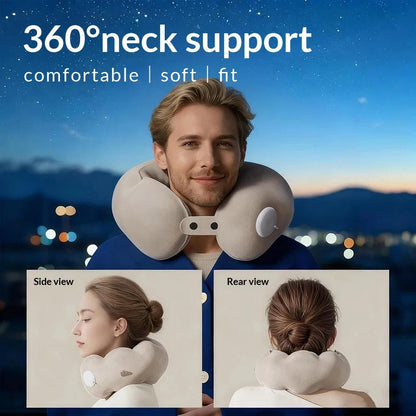 Travel Neck Pillow Built-In Pump & Adjustable Firmness