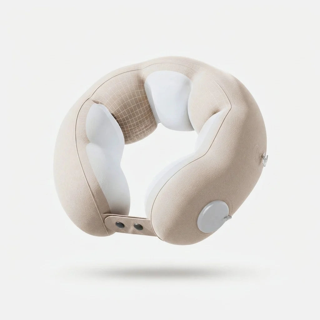 Travel Neck Pillow Built-In Pump & Adjustable Firmness